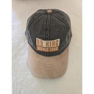 BB King World Tour vtg Toppers Hat Cap Adjustable Suede